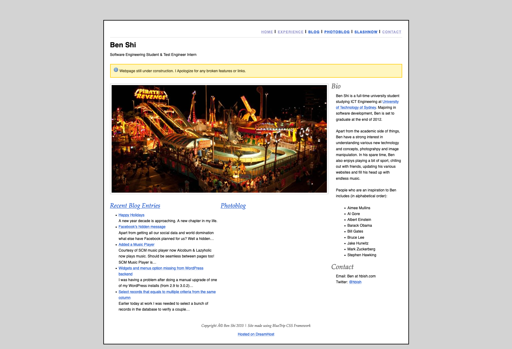 Ben Shi's Website v1
